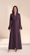 The Dariah Tailored Notch Neck Abaya with Layered Bell Cuffs