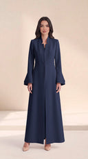 The Dariah Tailored Notch Neck Abaya with Layered Bell Cuffs