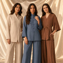 neutral beige blue and brown travel sets