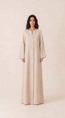 The Manal Button Front Panel Detail Abaya