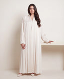 The Samah Pleated Yoke Open Front Abaya