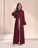 The Samiqa Pleated Cuff Abaya with Wrap Collar