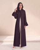 The Samiqa Pleated Cuff Abaya with Wrap Collar