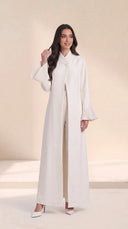 The Samiqa Pleated Cuff Abaya with Wrap Collar