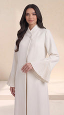 The Samiqa Pleated Cuff Abaya with Wrap Collar