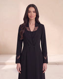 The Wahiba Tailored Abaya with Sheer Panel Detailing