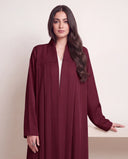The Samah Pleated Yoke Open Front Abaya