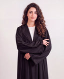 The Dawha Frayed Trim Open Front Abaya