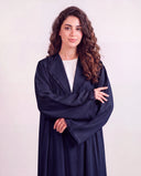 The Dawha Frayed Trim Open Front Abaya