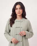 The Jawahir Knotted Button Detail Closed Abaya