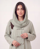 The Jawahir Knotted Button Detail Closed Abaya