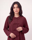 The Jawahir Knotted Button Detail Closed Abaya