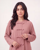 The Jawahir Knotted Button Detail Closed Abaya