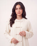 The Jawahir Knotted Button Detail Closed Abaya