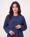 The Jawahir Knotted Button Detail Closed Abaya