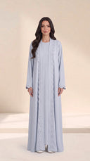 The Nada Embroidered Scallop-Trim Nida Abaya
