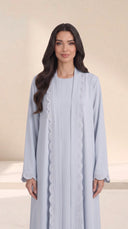 The Nada Embroidered Scallop-Trim Nida Abaya