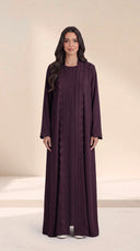 The Nada Embroidered Scallop-Trim Nida Abaya