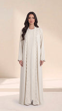 The Nada Embroidered Scallop-Trim Nida Abaya