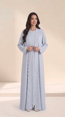 The Nada Embroidered Scallop-Trim Nida Abaya