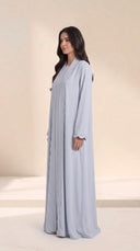 The Nada Embroidered Scallop-Trim Nida Abaya