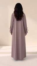 The Lamya Pintuck Front & Tie Cuff Detail Abaya