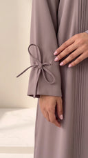 The Lamya Pintuck Front & Tie Cuff Detail Abaya