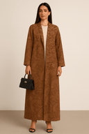 Brown Bohemian Cotton Abaya - TAL by The Abaya Lab