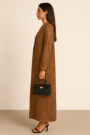 Brown Bohemian Cotton Abaya - TAL by The Abaya Lab