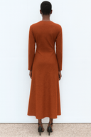 The Burnt Orange Ruched Waist Dress