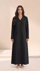 The Dina Covered Buttons & Patch Pockets Abaya