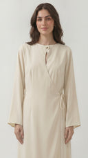 The Muznah Wrap-Front Abaya with Tie Detail