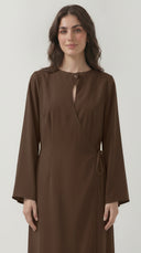 The Muznah Wrap-Front Abaya with Tie Detail