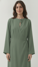 The Muznah Wrap-Front Abaya with Tie Detail