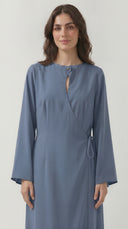 The Muznah Wrap-Front Abaya with Tie Detail
