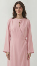 The Muznah Wrap-Front Abaya with Tie Detail