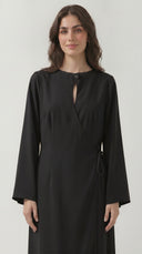 The Muznah Wrap-Front Abaya with Tie Detail