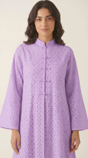 The Nujud Eyelet Mandarin Collar Abaya