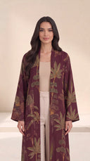 The Raihana Palm Garden Print Open-Front Abaya
