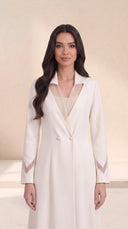 The Wahiba Tailored Abaya with Sheer Panel Detailing