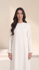The Layina Pearl Cuff Abaya with Button Detail