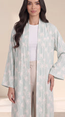 The Rabiha Palm Print Open-Front Abaya