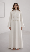 The Aleen Ivory Pearl Embellished Abaya