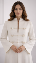 The Aleen Ivory Pearl Embellished Abaya