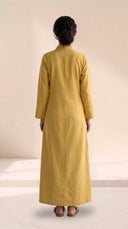 The Hajar Floral Embroidered Linen Blend Wrap Abaya