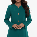 Emerald Crepe Abaya with Ornate Gold Buttons - TAL by The Abaya Lab