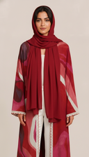 The Fayha Crochet Lace Abstract Print Abaya