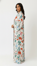The wardah Wildflower Print Open Abaya