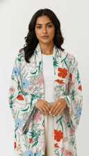The wardah Wildflower Print Open Abaya