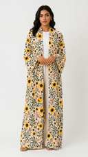 The Saba Botanical Print Open Abaya